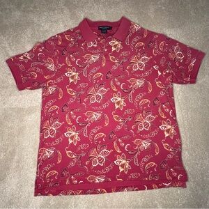 Daniel Cremieux Pink Paisley Polo Classic Fit‎ 100% Cotton Men's Large